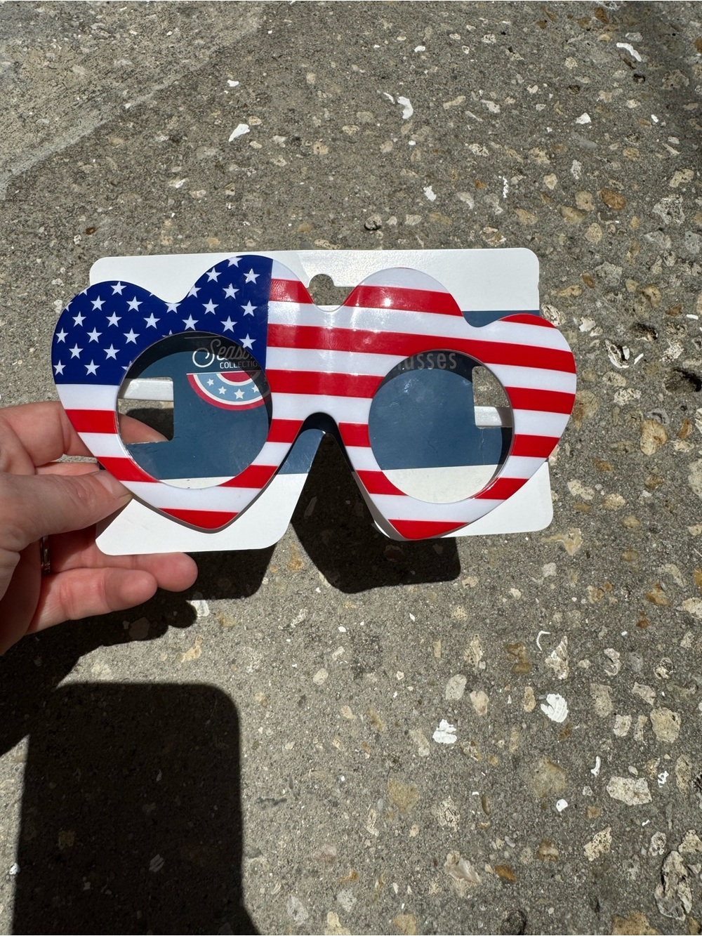 Kids Heart-Shaped American Flag Sunglasses - Patriotic Red/White/Blue